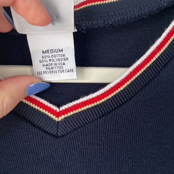 Take Nine Vintage Navy Sleeveless Tank Top with Striped Maternity - medium - Picture 3 of 5